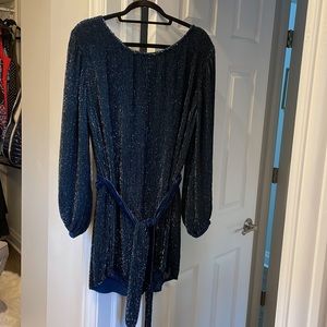 Retrofete Selma Sequin Dress in Navy blue